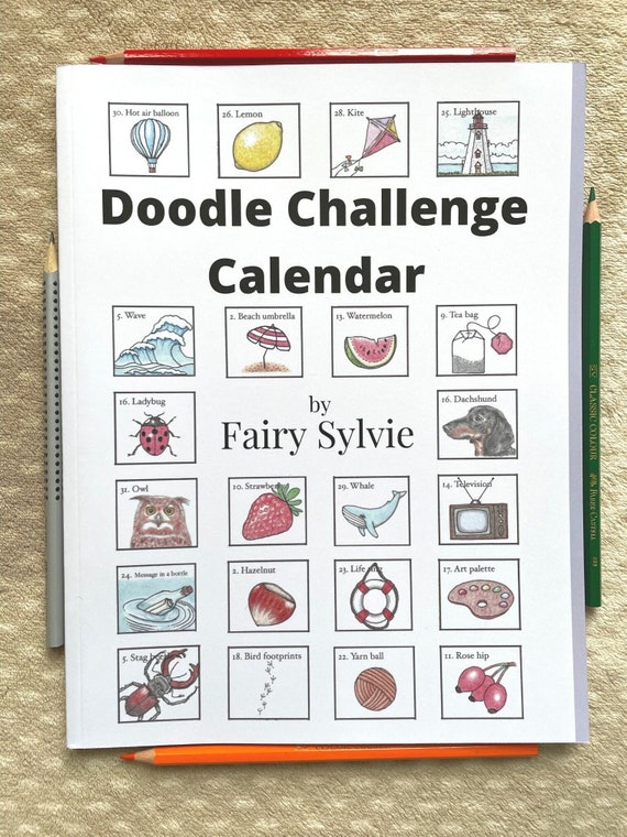 Doodle Challenge Calendar Drawing Book for Adults Daily Drawing Challenge  Drawing Prompts Art Challenge Activity Book for Teens 