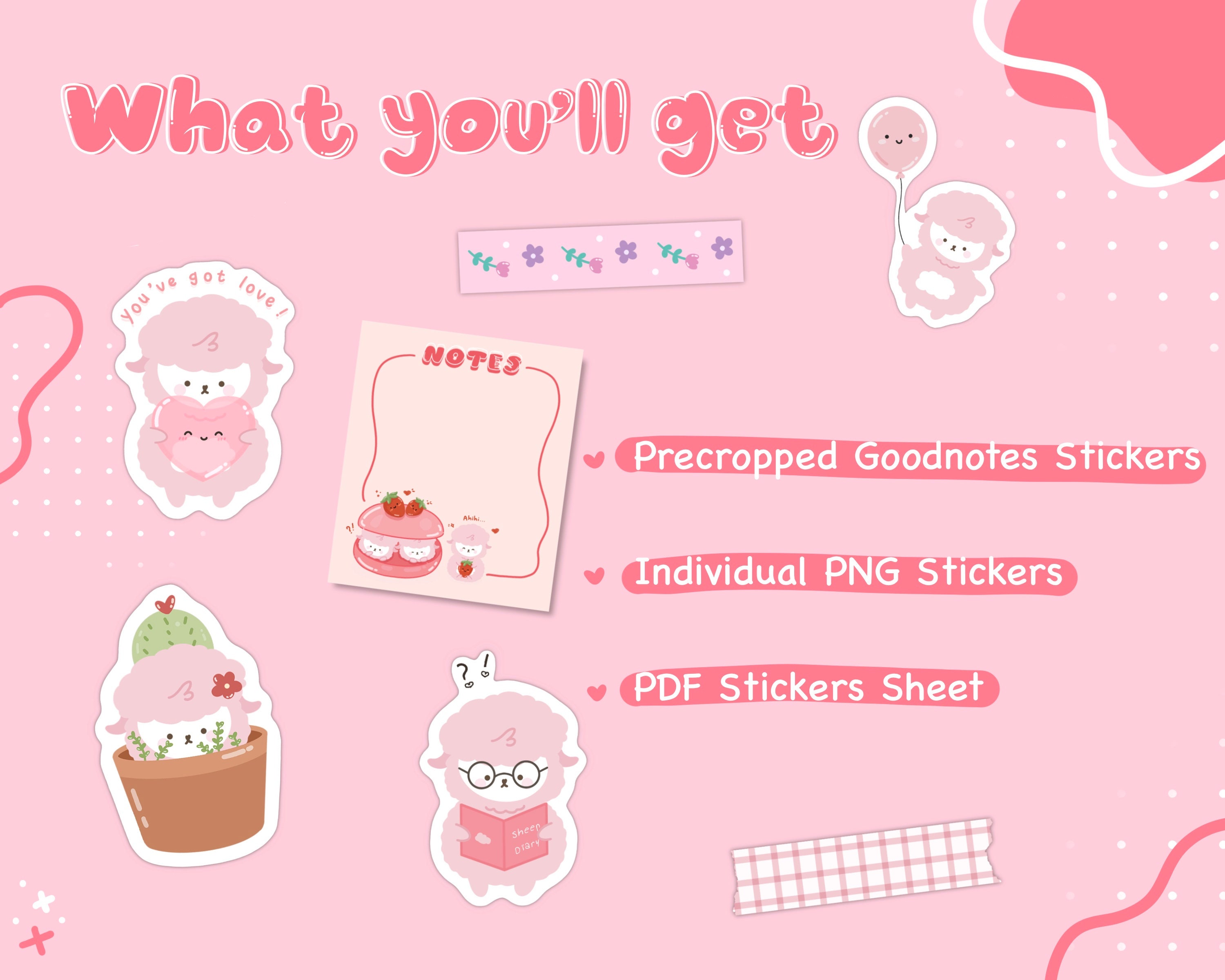 Digital Stickers for Goodnotes | Precropped Goodnotes Stickers ...