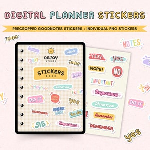 Digital Planner Stickers | Goodnotes Stickers | PNG Stickers | Precropped Stickers | Planner Stickers | Journal Stickers | Daily Stickers