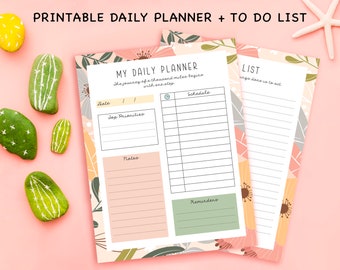 Daily Planner Printable, To Do List Printable, Productivity Planner, Printable Planner, Day Task List, Beautiful Planner, Instant Download