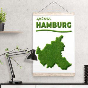 Poster Green City Green your city Nature Lawn Grass Writing green love of cities Gift Business, Family, Office, Hamburg Leipzig image 1
