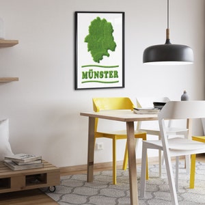 Poster Green Minster City poster Münster Westfalen Nature Lawn Grass Writing green Münsterliebe Gift Business, Family, Office image 6