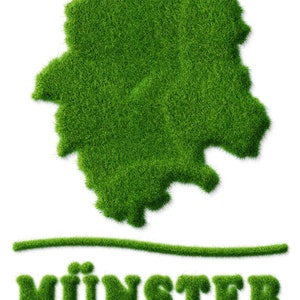 Poster Green Minster City poster Münster Westfalen Nature Lawn Grass Writing green Münsterliebe Gift Business, Family, Office image 2