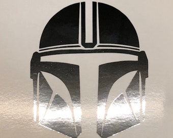 Star Wars Mandalorian Helmet Logo Vinyl Decal Sticker Pick Color Size Oracal 651 - Window - Laptop - Cell Phone