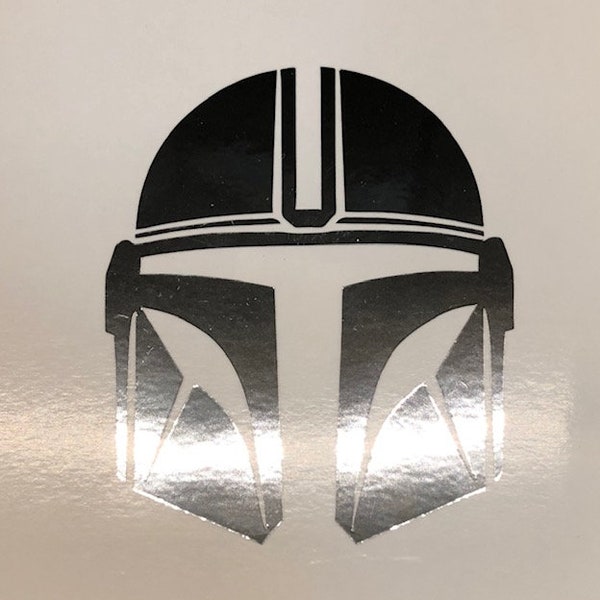 Star Wars Mandalorian Helmet Logo Vinyl Decal Sticker Pick Color Size Oracal 651 - Window - Laptop - Cell Phone