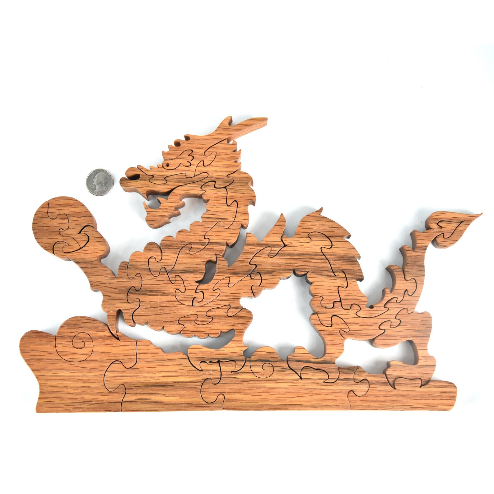 Large Wooden Dragon Puzzle Etsy