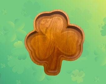 St Patricks Day wooden tray for candy solid celebrate March 17 Irish symbol