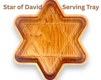 Star of David Tray Table Decoration Wood Star Judaica Kitchen Decor Dining Plate Food Safe Holiday Gift Hanukkah Celebration Table