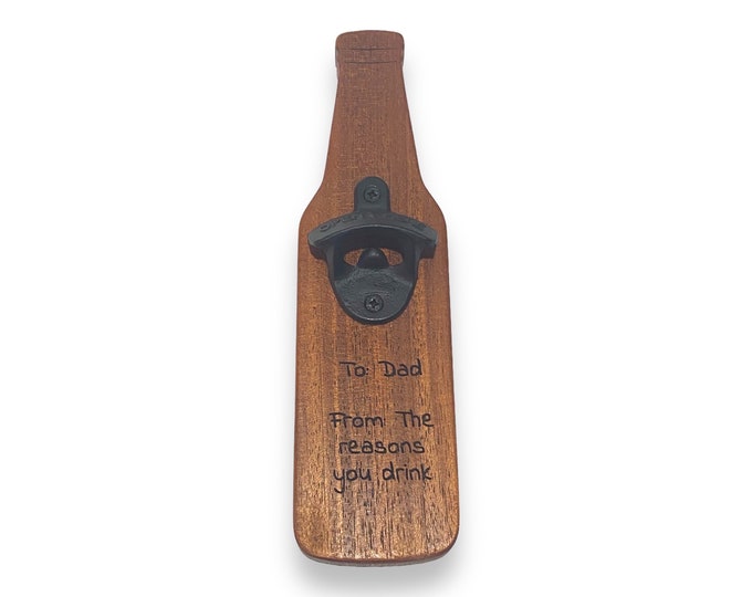 Wooden Bottle Opener, Funny Gift, I Like Beer, Fathers Day Present, Backyard BBQ