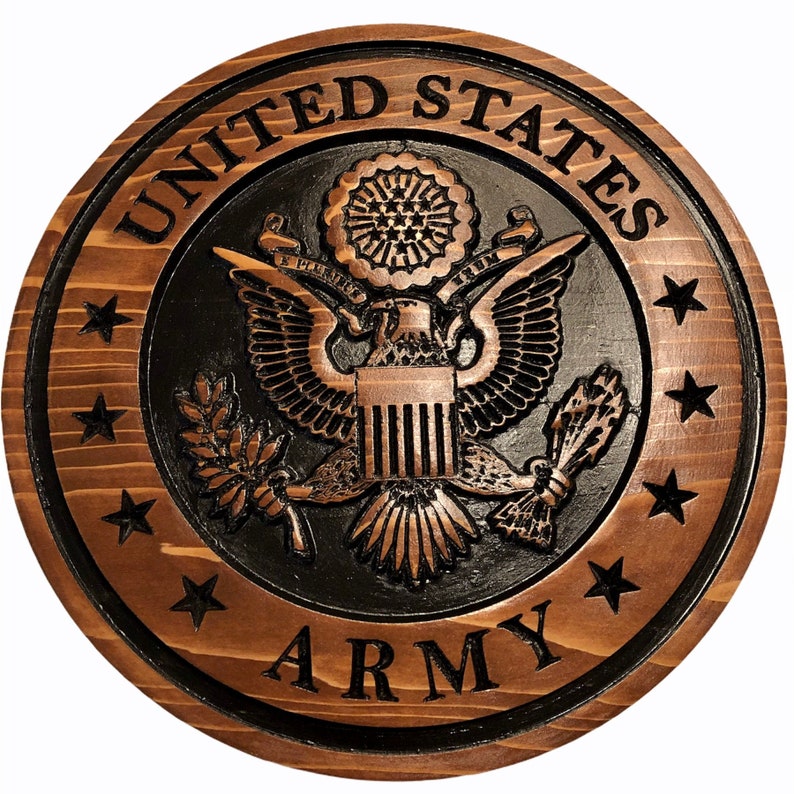 Wooden Military Wall Plaque Solid Wood All Branches Etsy