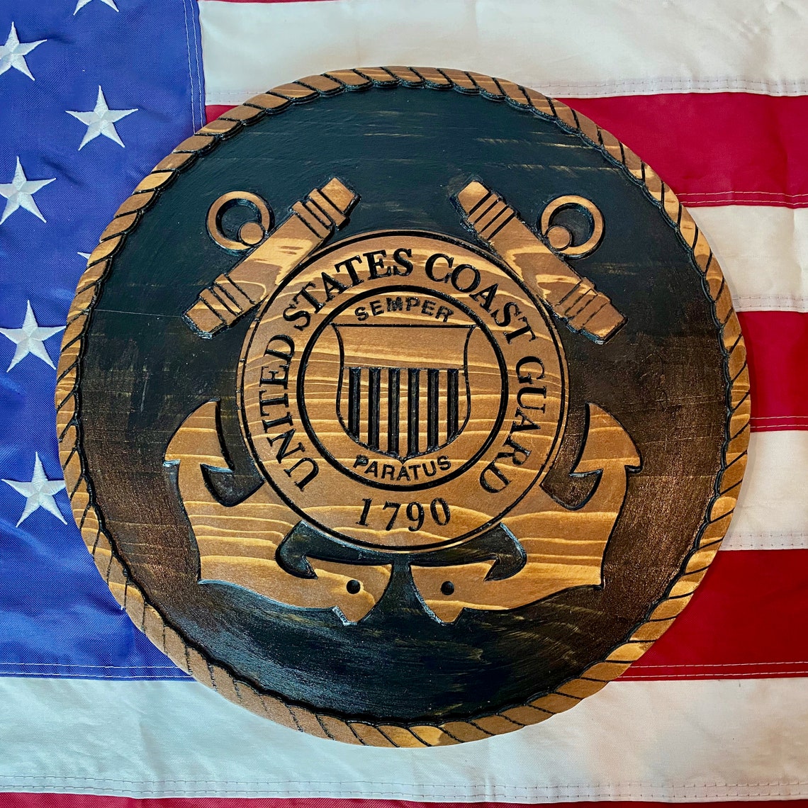 United States Coast Guard military wooden wall plaque Can be Etsy