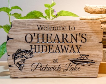 Rustic Welcome Sign For Weekend Hideaway Lake house Décor Gift for Fisherman  Personal Touch for Cabin Getaway