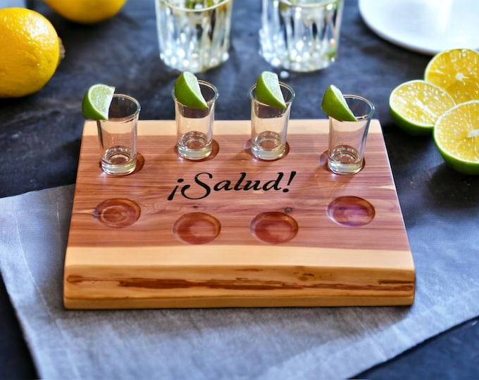 Handmade Tequila Shot Tray - Perfect for Cinco de Mayo, Taco Tuesday, Bachelorette Parties, or Ladies Night.