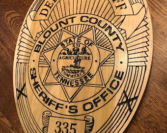 Personalized Blount County Tennessee Sheriffs Department badge wall plaque SCSO