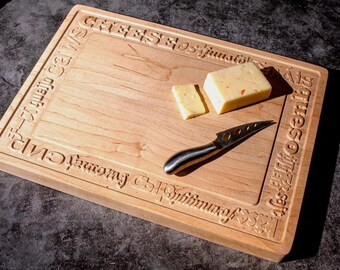 Wooden Cheese Board  Unique Wedding Present Fifth Anniversary Wood Gift  Foodie Gourmet Charcuterie Platter Heirloom Worthy Gift