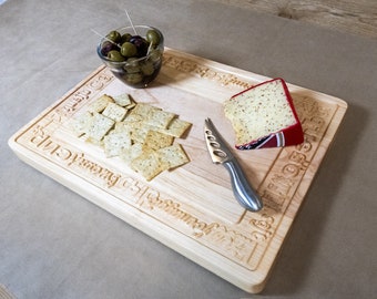Gourmet Serving Board Wooden Platter Cheese Server Kitchen Gift for Party Cheese Board Maple Wood Serving Tray Gourmet Food Basket