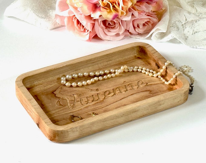 Custom Jewelry Tray - Personalized Bridesmaid Gift or Flower Girl Gift.  Unique Keepsake.