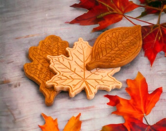 Wooden Trivets, Oak, Acorn, Maple, Cherry Tree leaves, Furniture Protection, Unique Gift for Cooking Enthusiasts