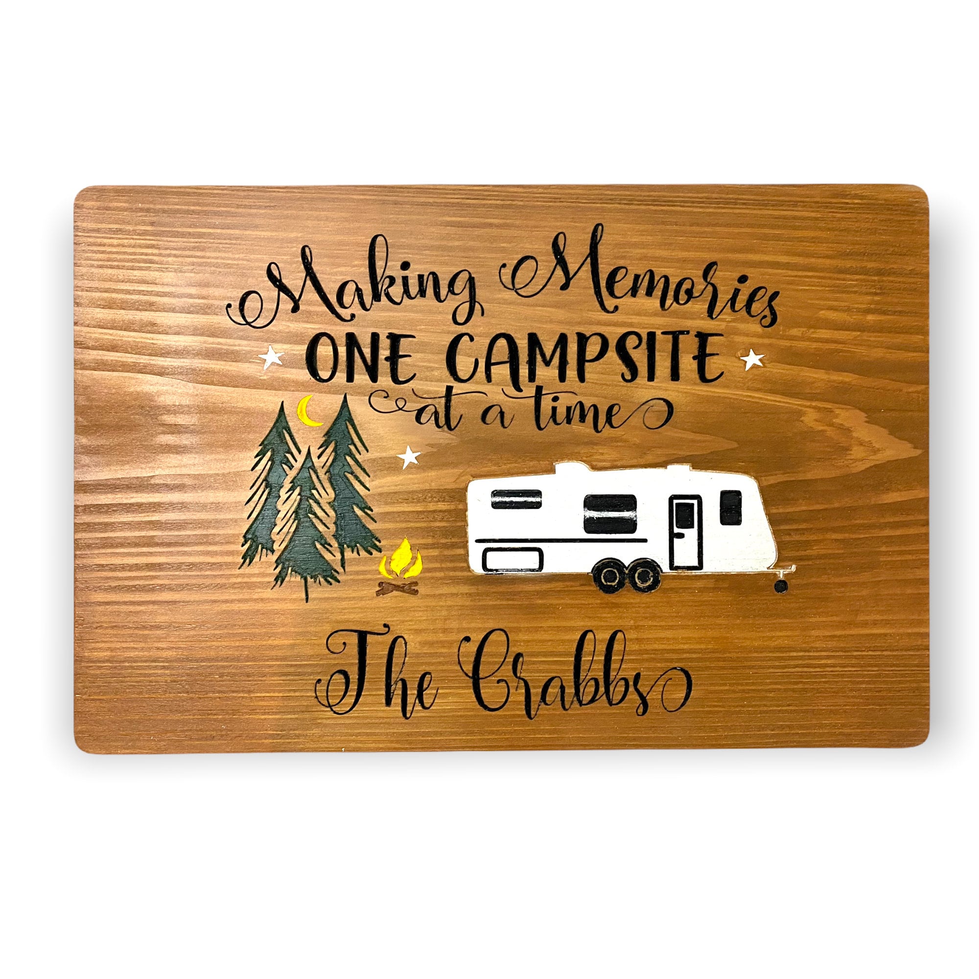 yuqier Custom Name Camper Accessories Personalized Camper Decor Sign Campsite Open All Year cmaking Memories one Campsite at a time