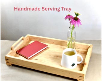 Custom Wood Serving Tray Versatile Tray Rustic Design Walnut Accents Food and Drink Server Food Presentation Dining Accessory Server