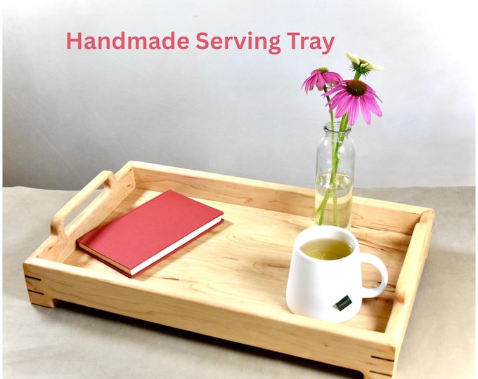Custom Wood Serving Tray Versatile Tray Rustic Design Walnut Accents Food and Drink Server Food Presentation Dining Accessory Server