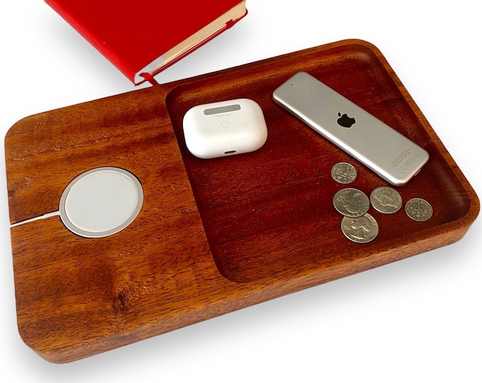 MagSafe Charging Station Cut to Fit YOUR Apple Charger Desk Organizer Workspace Gift for Professional Valet Tray Storage Solution