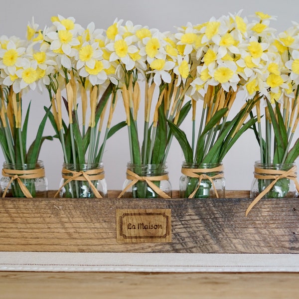 Rustic Flower Box Centerpiece for Farmhouse Decor - Perfect Mother's Day Gift.