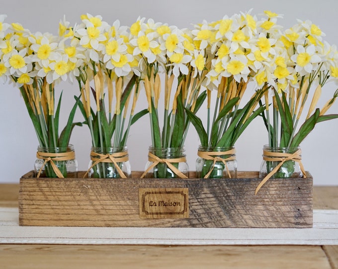 Rustic Flower Box Centerpiece for Farmhouse Decor - Perfect Mother's Day Gift.