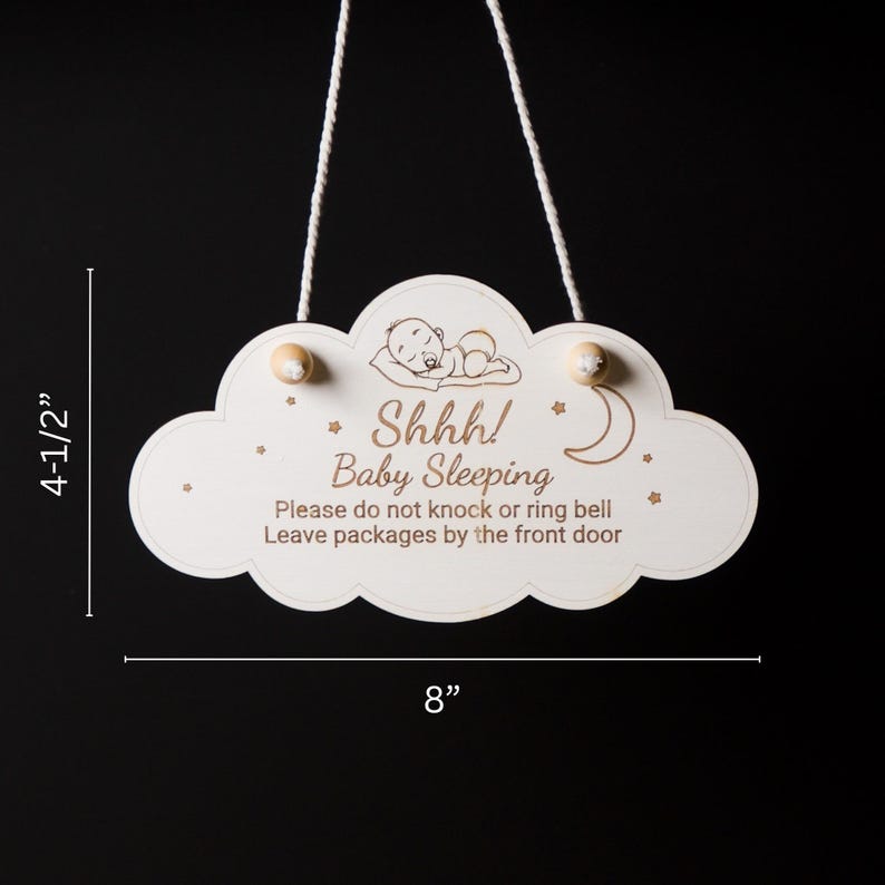 Shhh Baby Sleeping Door Sign Do Not Knock Quiet Delivery Sign Modern ...
