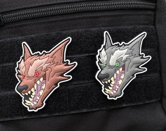 Dire Wolf PVC Hook Back Patch (2.5in)