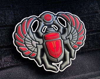 Scarab Patch: Hook Backed PVC, Mystical Treasure (3.5 x 3in)