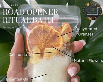 Road Opener Ritual Bath Salts / Herbal Bath Soak / Witch Bath / Cleansing Bath / Organic Herbs / Tea Bath