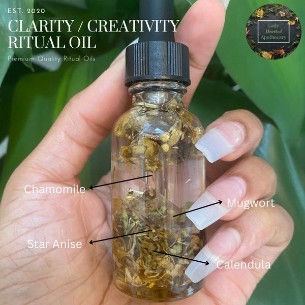 Clarity and Creativity Ritual Oil / Spell Oil / Manifestation Oil / Witchcraft / Intention Oil / Hoodoo / Conjure Oil