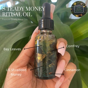 Steady Money Ritual Oil / Spell Oil / Manifestation Oil / Witchcraft / Intention Oil / Hoodoo / Conjure Oil
