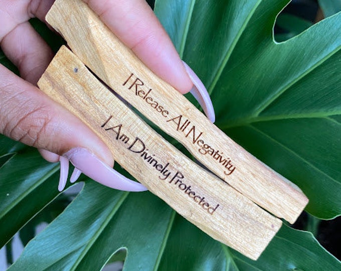 Engraved Palo Santo Smudge Stick  ~ Sold Individually