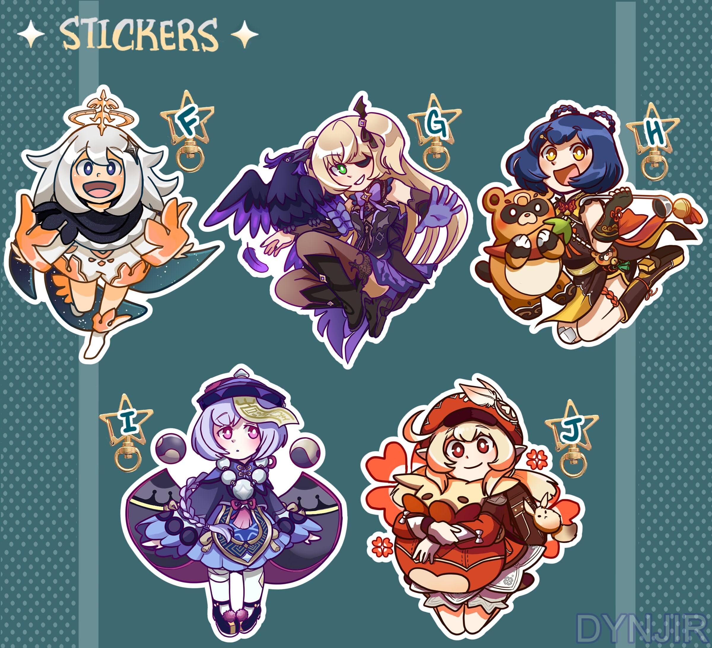 Vinyl Stickers - Genshin Impact