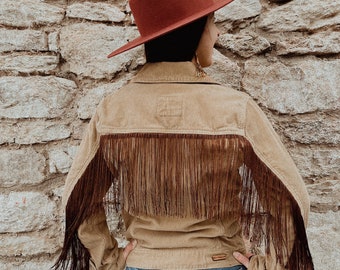Upcycled Corduroy Fringe Jacket