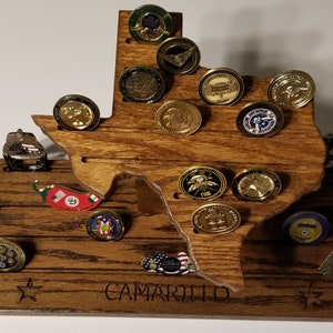 Texas Map Challenge Coin Holder and Poker Chip Display - Etsy