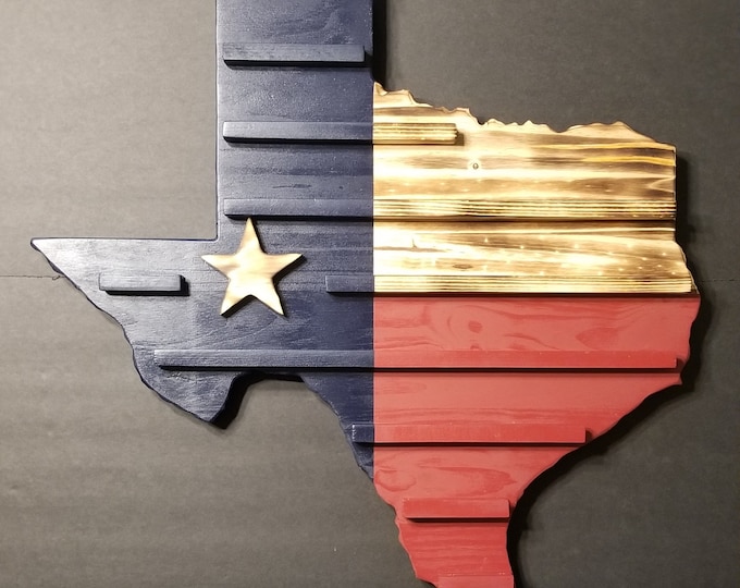 Texas Flag Challenge Coin Holder and Poker Chip Display in the Shape of ...