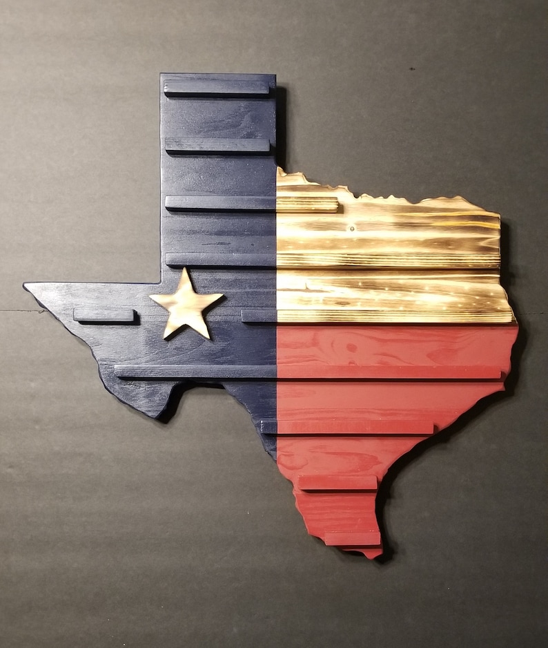 Texas Flag Challenge Coin Holder and Poker Chip Display in the Etsy