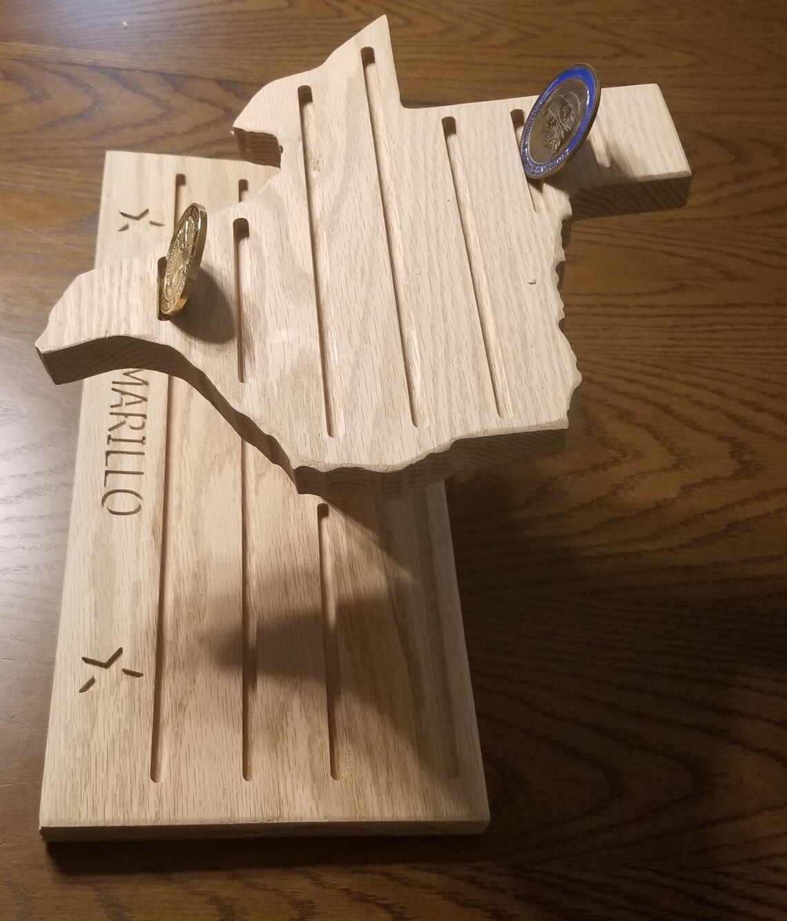 Texas Map Challenge Coin Holder and Poker Chip Display - Etsy