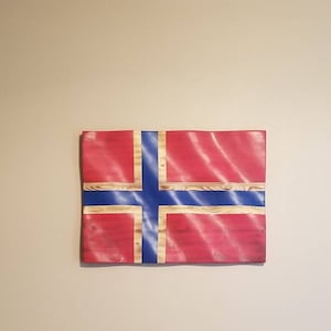 Norway Rustic Wood Flag, Norwegian Waving Flag, 3d Wavy