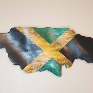 Jamaica Wood Flag, 3d Waving Island Sign