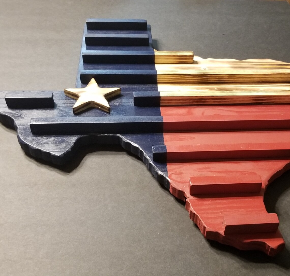 Texas Flag Challenge Coin Holder and Poker Chip Display in the | Etsy