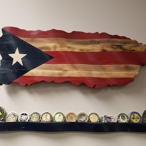 Puerto Rico Wood Flag, 3d Waving Island Sign, Bandera Puertoriqueña, Custom Isla Del Encanto