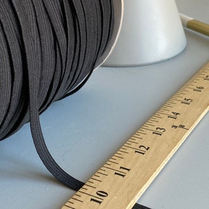 Elastic 1/4” inches wide black elastic trim/ black elastic / Waistband Elastic / thick elastic /sewing elastic