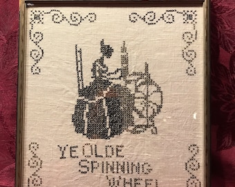 Framed Vintage Hand Stitched Sampler 1940s