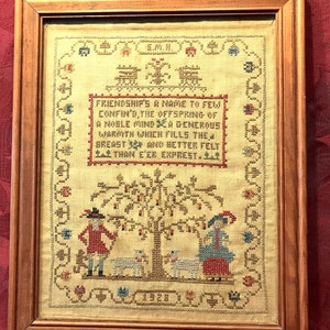 Vintage Hand Stitched Sampler Dater 1928