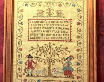 Vintage Hand Stitched Sampler Dater 1928