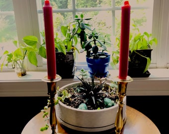 Vintage Heavy Solid Brass 8" Candlesticks